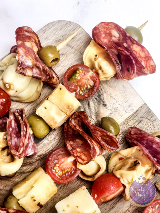 Antipasto Skewers on Gold Marble - Image 6