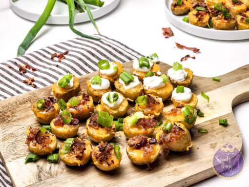 Mini Baked Potatoes on White - Image 4