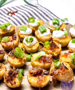 Mini Baked Potatoes on White