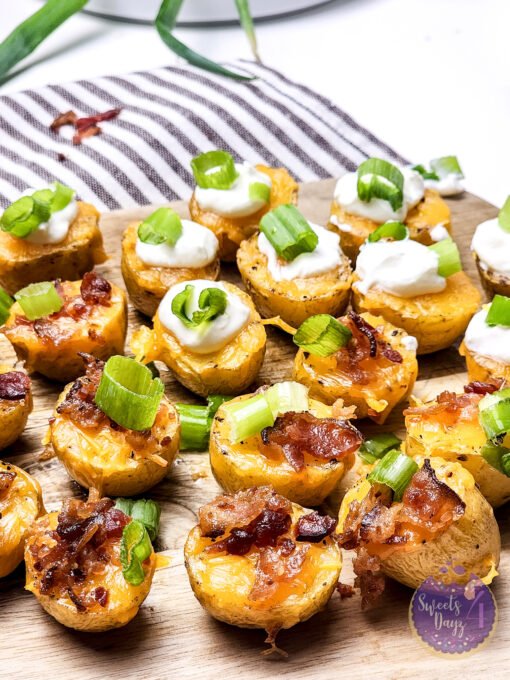 Mini Baked Potatoes on White