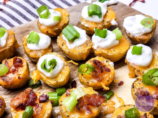 Mini Baked Potatoes on White - Image 11
