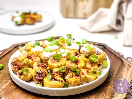 Mini Baked Potatoes on Gold Marble - Image 3