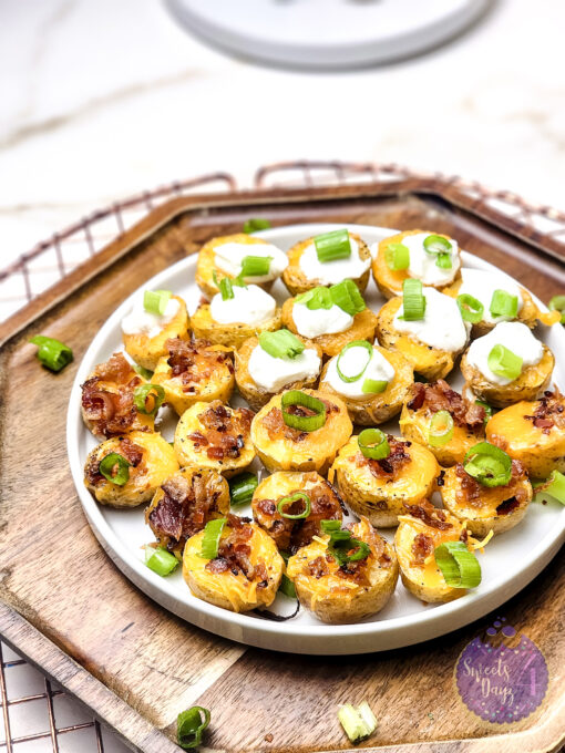 Mini Baked Potatoes on Gold Marble - Image 4