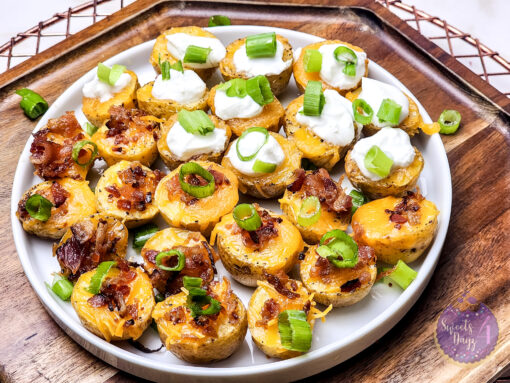 Mini Baked Potatoes on Gold Marble - Image 6