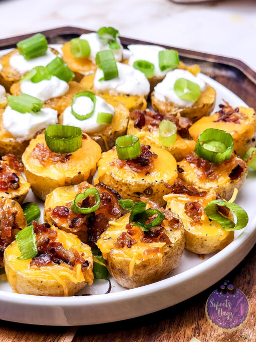 Mini Baked Potatoes on Gold Marble - Image 7