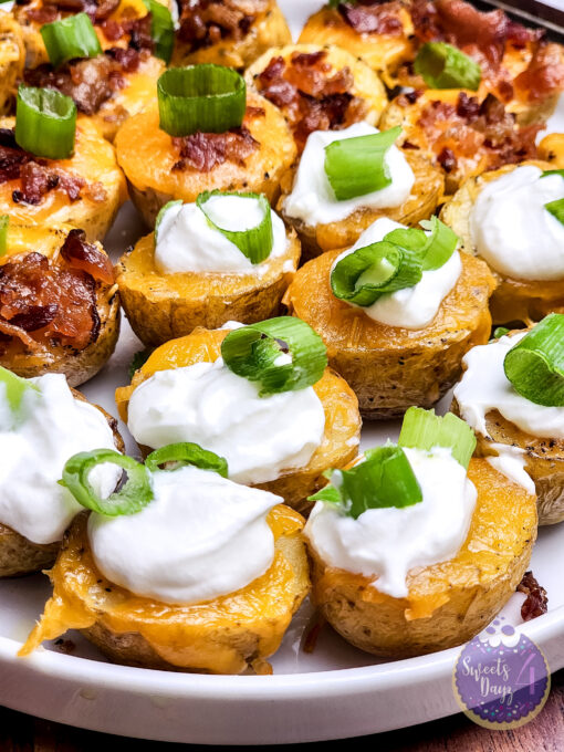 Mini Baked Potatoes on Gold Marble - Image 8