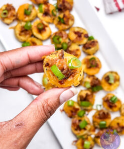 Mini Baked Potatoes on Marble