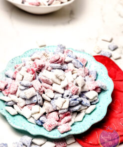 4th of July Puppy Chow on Marble