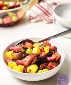 Lemon Poppyseed Fruit Salad on White