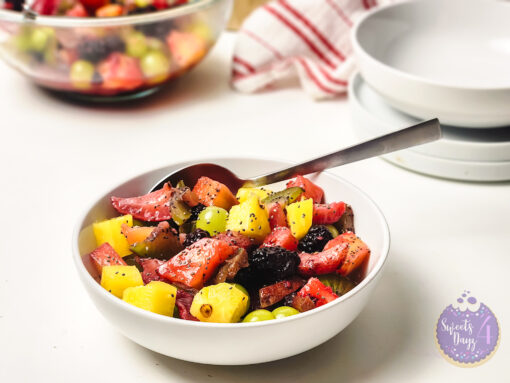 Lemon Poppyseed Fruit Salad on White - Image 2