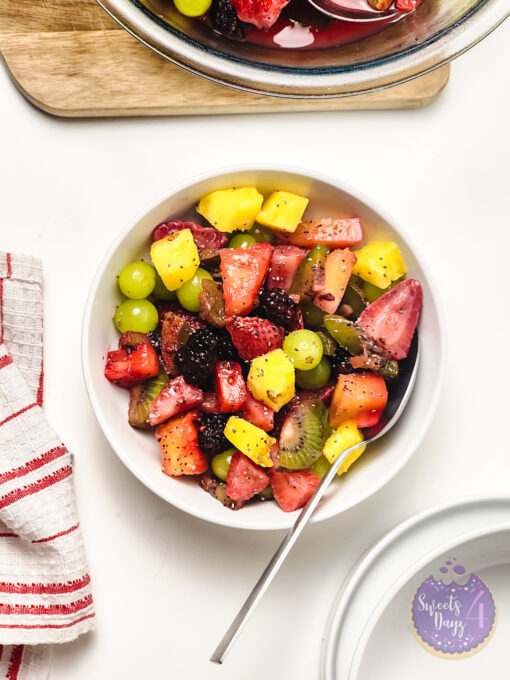 Lemon Poppyseed Fruit Salad on White - Image 3