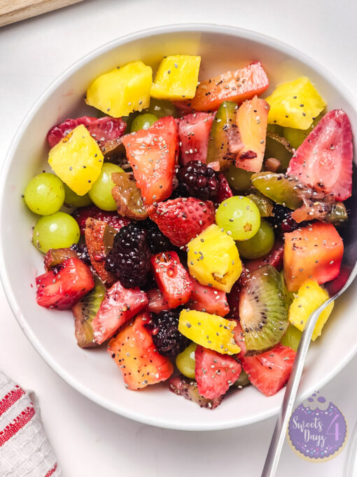 Lemon Poppyseed Fruit Salad on White - Image 4