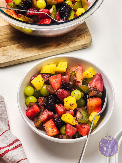 Lemon Poppyseed Fruit Salad on White - Image 5