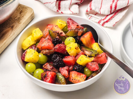 Lemon Poppyseed Fruit Salad on White - Image 6