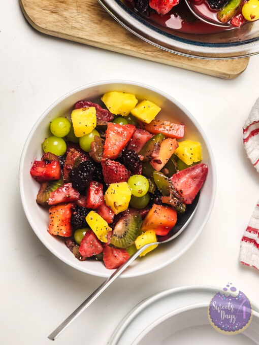 Lemon Poppyseed Fruit Salad on White - Image 7