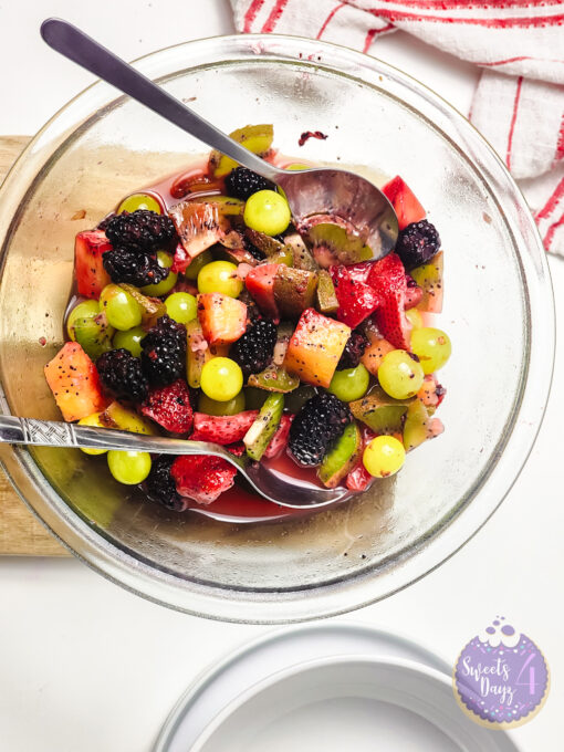 Lemon Poppyseed Fruit Salad on White - Image 8