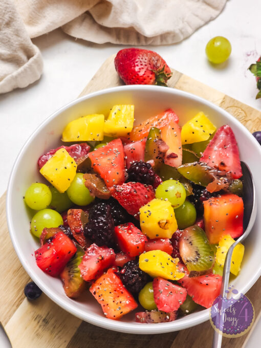 Lemon Poppyseed Fruit Salad on Marble - Image 6