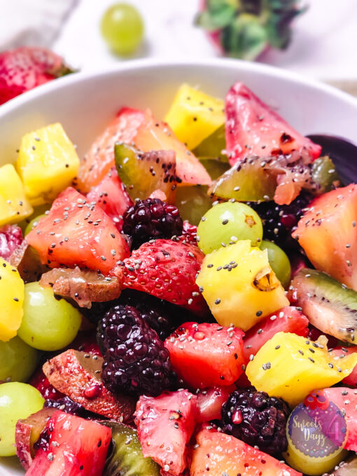 Lemon Poppyseed Fruit Salad on Marble - Image 7