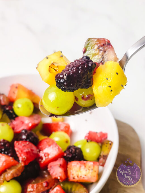 Lemon Poppyseed Fruit Salad on Marble - Image 8