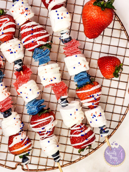 4th of July Dessert Skewers on Gold Marble - Image 7