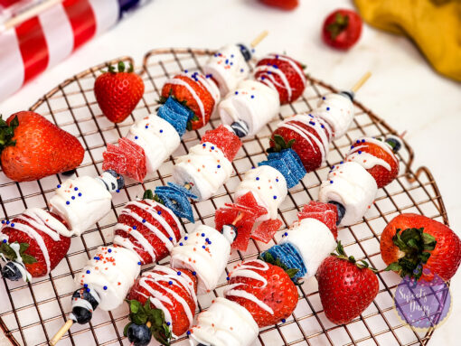 4th of July Dessert Skewers on Gold Marble - Image 6