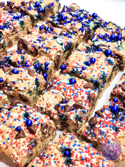 4th of July Chocolate Chip Cookie Bars on White - Image 3