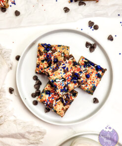 4th of July Chocolate Chip Cookie Bars on Marble
