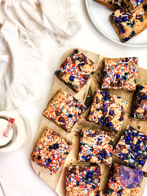 4th of July Chocolate Chip Cookie Bars on Rhombus
