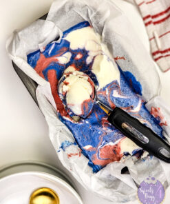 4th of July Sherbert Ice Cream on White