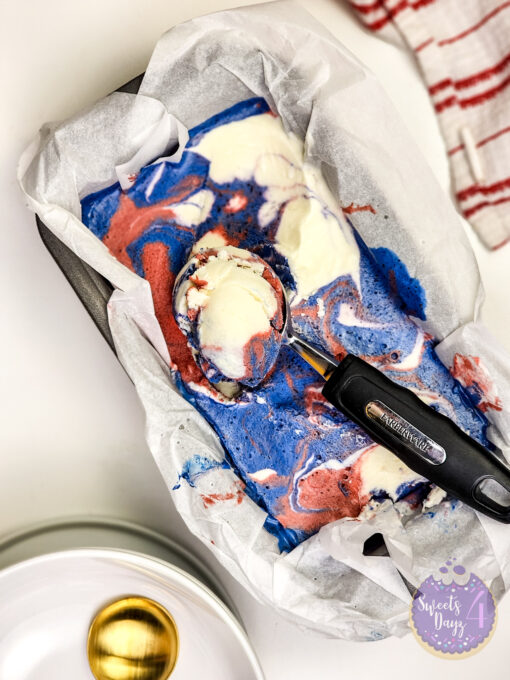 4th of July Sherbert Ice Cream on White