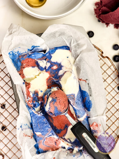 4th of July Sherbert Ice Cream on Gold Marble