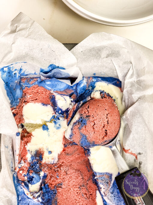 4th of July Sherbert Ice Cream on Gold Marble - Image 4