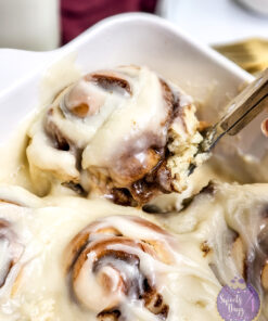 Gooey Classic Cinnamon Roll on White