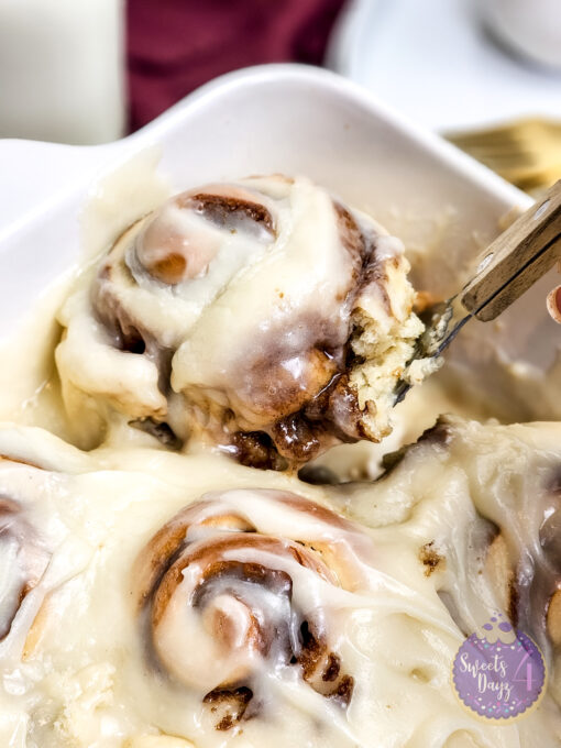 Gooey Classic Cinnamon Roll on White