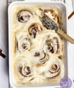 Gooey Classic Cinnamon Roll on Marble