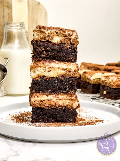 Tiramisu Brownies on Marble - Image 2