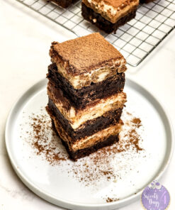 Tiramisu Brownies on Marble