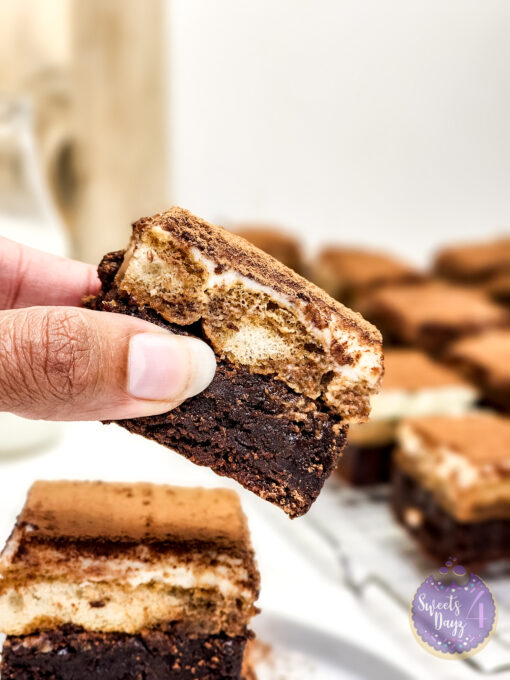 Tiramisu Brownies on Marble - Image 4