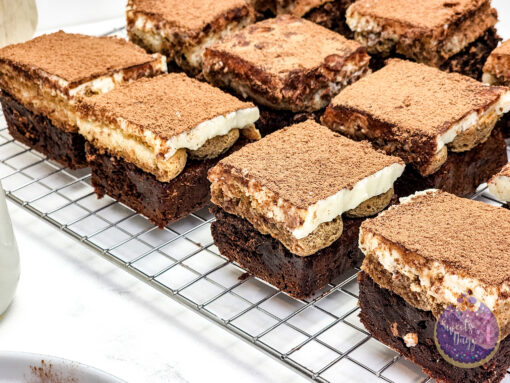 Tiramisu Brownies on Marble - Image 6