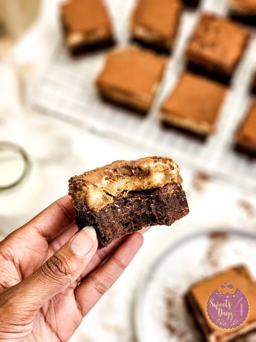 Tiramisu Brownies on Marble - Image 8