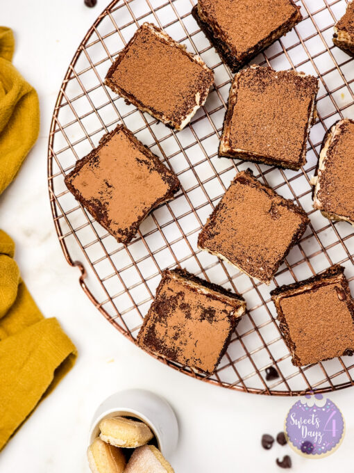 Tiramisu Brownies on Gold Marble - Image 7