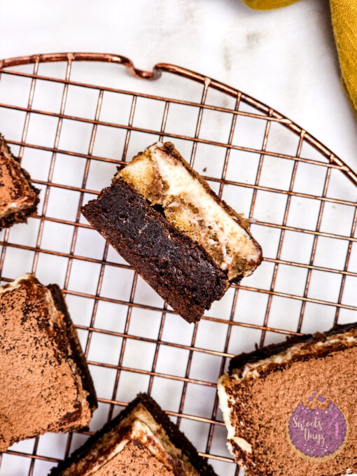 Tiramisu Brownies on Gold Marble - Image 8