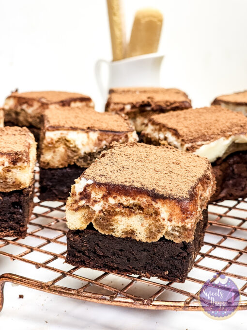 Tiramisu Brownies on Gold Marble - Image 9