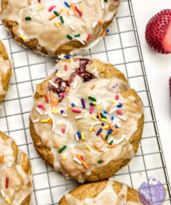 Strawberry Poptart Cookies on White