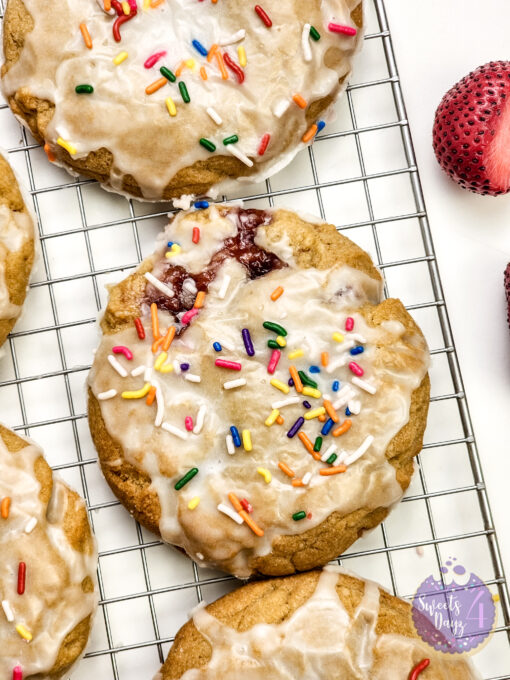 Strawberry Poptart Cookies on White
