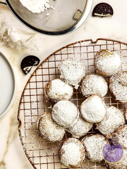 Deep Fried Oreos on Gold Marble