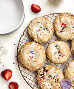 Strawberry Poptart Cookies on Gold Marble