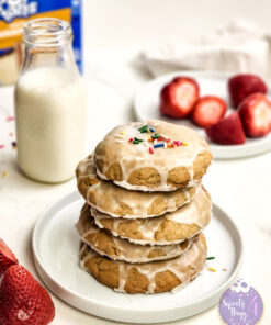 Strawberry Poptart Cookies on Marble