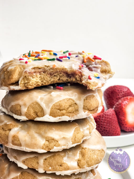 Strawberry Poptart Cookies on Marble - Image 5