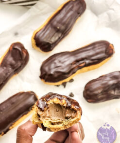Chocolate Eclairs on White
